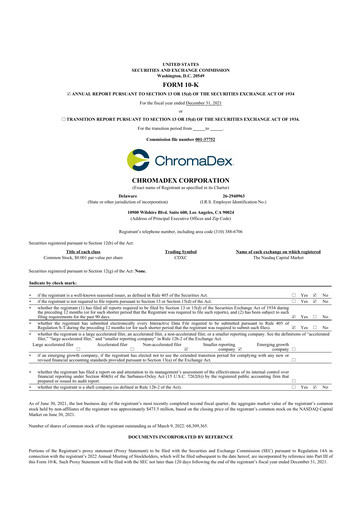 Thumbnail Niagen Bioscience 10-K Annual Report 2021