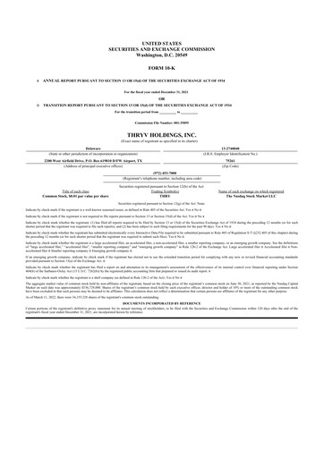 Thumbnail Thryv 10-K Annual Report 2021