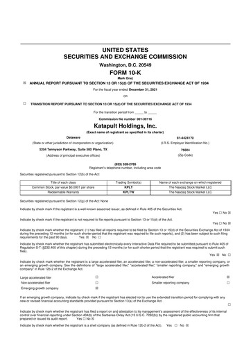 Thumbnail Katapult Holdings 10-K Annual Report 2021