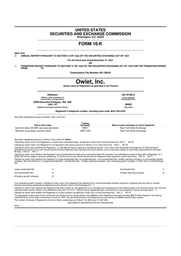 Vorschaubild Owlet, Inc. 10-K Jahresbericht 2021