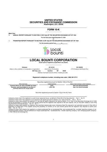 Thumbnail Local Bounti 10-K Annual Report 