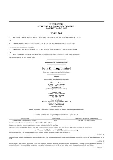 Thumbnail Borr Drilling
 20-F Annual Report 2021