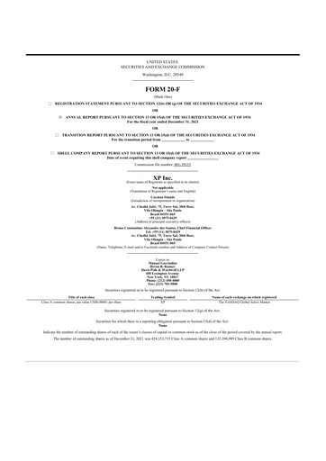 Thumbnail XP Inc. 20-F Annual Report 2021