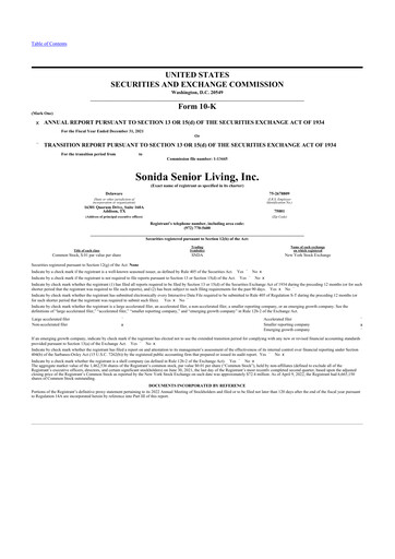 Vorschaubild Sonida Senior Living 10-K Jahresbericht 2021