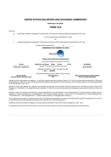 Thumbnail World Kinect 10-Q Quarterly Report FY2022 