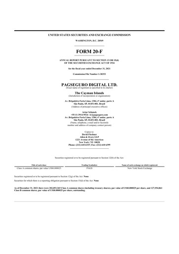 Miniature PagSeguro 20-F Rapport annuel 2021