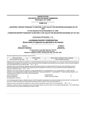 Thumbnail Louisiana-Pacific
 10-Q Quarterly Report FY2021 