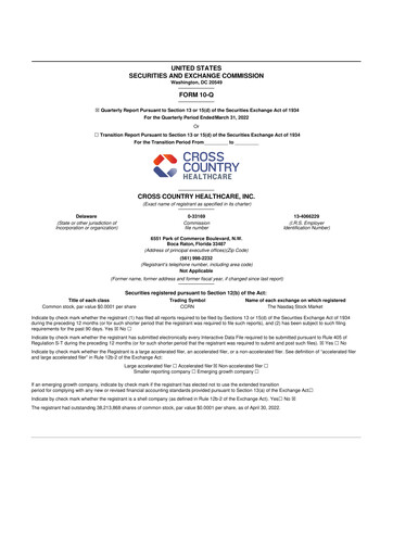 Thumbnail Cross Country Healthcare 10-Q Quarterly Report FY2022 