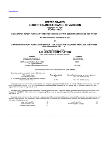Thumbnail Air Lease Corporation
 10-Q Quarterly Report FY2022 