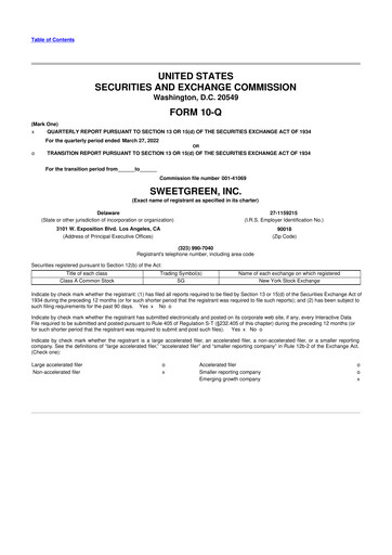 Thumbnail Sweetgreen 10-Q Quarterly Report FY2022 