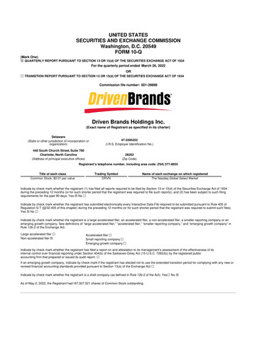 Thumbnail Driven Brands 10-Q Quarterly Report FY2022 