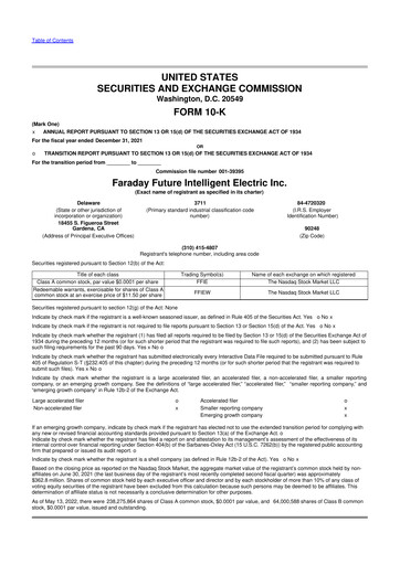 Thumbnail Faraday Future 10-K Annual Report 2021