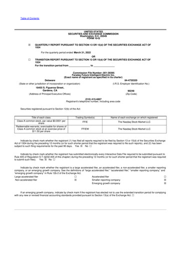 Thumbnail Faraday Future 10-Q Quarterly Report FY2022 