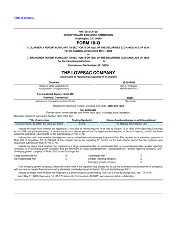 Thumbnail LoveSac
 10-Q Quarterly Report FY2023 