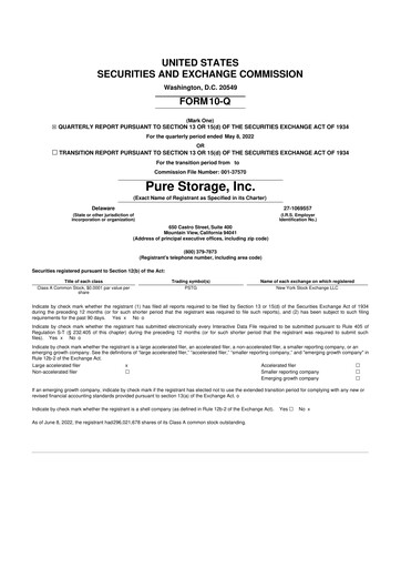 Vorschaubild Pure Storage
 10-Q Quartalsbericht 2023 