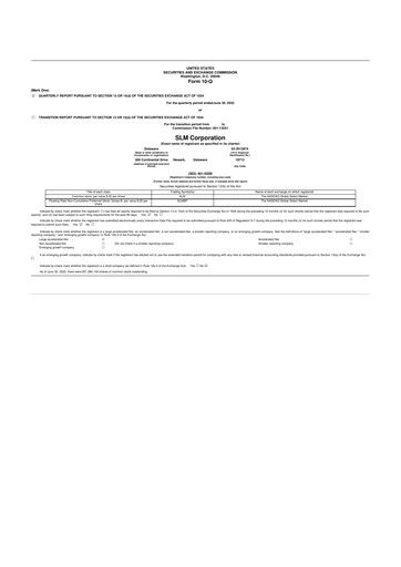Thumbnail SLM Corporation (Sallie Mae) 10-Q Quarterly Report FY2022 