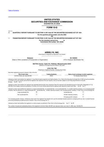 Thumbnail Ardelyx 10-Q Quarterly Report FY2022 