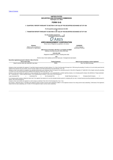 Thumbnail Ares Management
 10-Q Quarterly Report FY2022 
