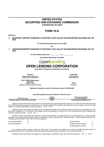 Thumbnail Open Lending 10-Q Quarterly Report FY2022 