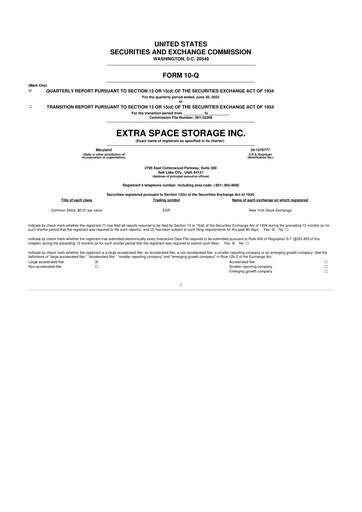 Vorschaubild Extra Space Storage
 10-Q Quartalsbericht 2022 