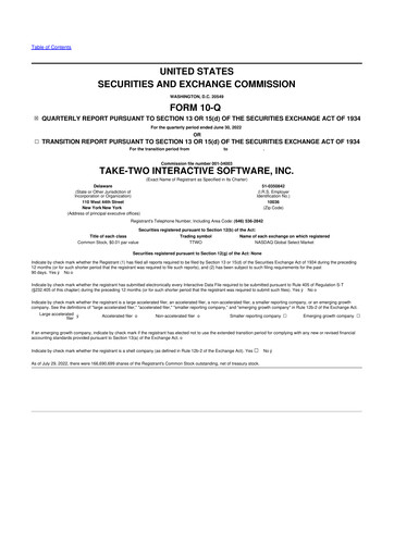 Thumbnail Take-Two Interactive
 10-Q Quarterly Report FY2023 