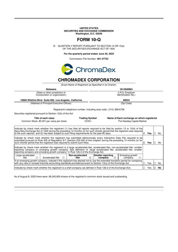 Thumbnail Niagen Bioscience 10-Q Quarterly Report FY2022 