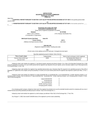 Thumbnail Accelerate Diagnostics 10-Q Quarterly Report FY2022 