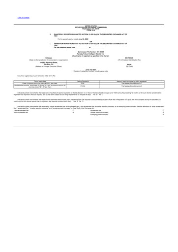 Thumbnail Faraday Future 10-Q Quarterly Report FY2022 