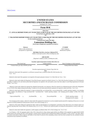 Thumbnail Lumentum 10-K Annual Report 2022