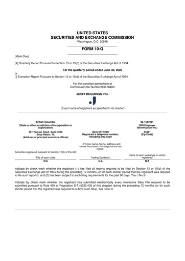 Vorschaubild Jushi Holdings 10-Q Quartalsbericht 2022 