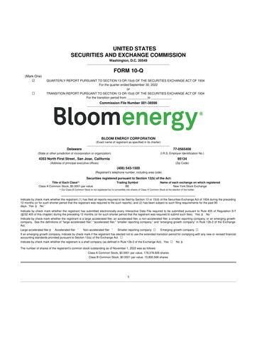 Thumbnail Bloom Energy
 10-Q Quarterly Report FY2022 