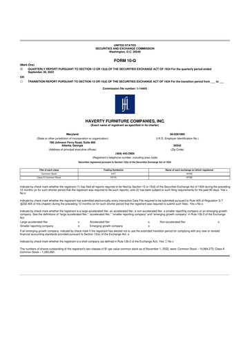 Thumbnail Havertys 10-Q Quarterly Report FY2022 