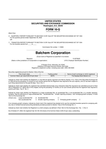 Thumbnail Balchem 10-Q Quarterly Report FY2022 