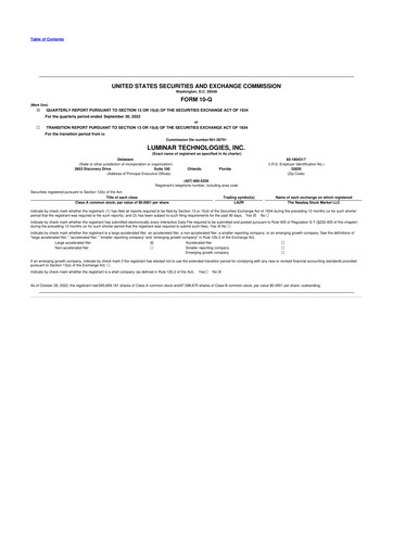 Miniature Luminar Technologies 10-Q Rapport trimestriel 2022 