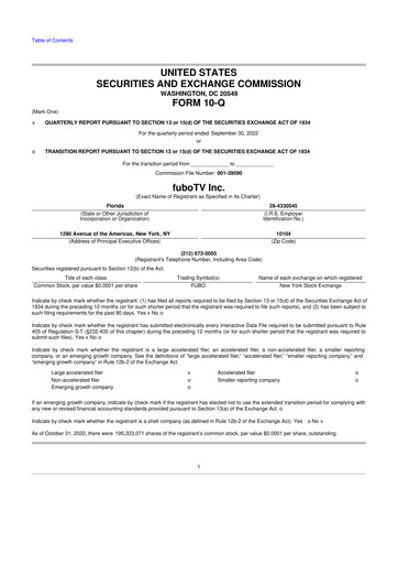 Thumbnail fuboTV 10-Q Quarterly Report FY2022 