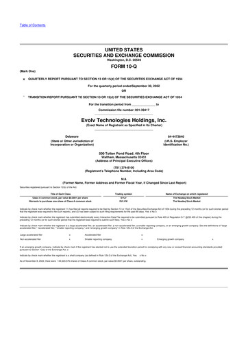 Vorschaubild Evolv Technologies 10-Q Quartalsbericht 2022 