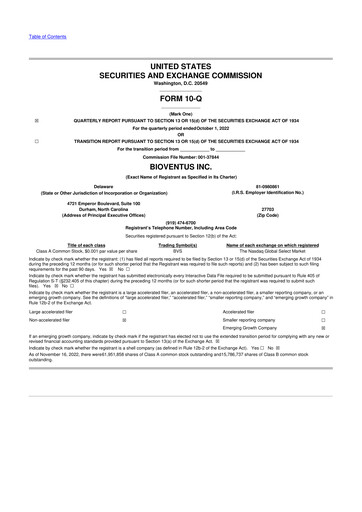 Thumbnail Bioventus 10-Q Quarterly Report FY2022 