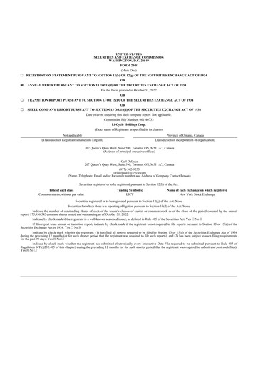 Miniature Li-Cycle 20-F Rapport annuel 2022