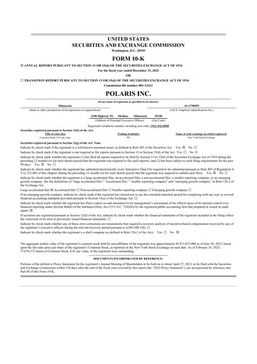 Thumbnail Polaris 10-K Annual Report 2022