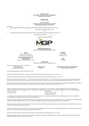Thumbnail MGP Ingredients 10-K Annual Report 2022