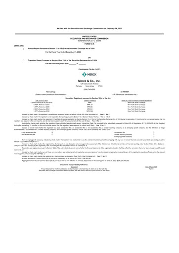 Thumbnail Merck 10-K Annual Report 2022