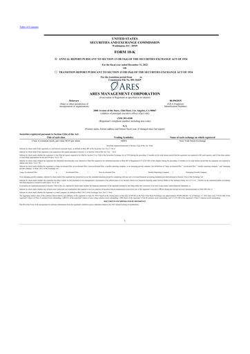 Thumbnail Ares Management
 10-K Annual Report 2022