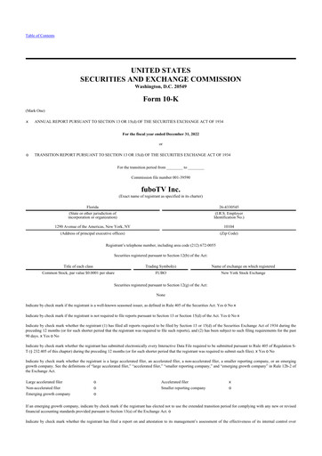 Vorschaubild fuboTV 10-K Jahresbericht 2022