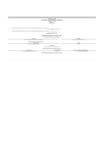 Thumbnail Americold 10-K Annual Report 2022