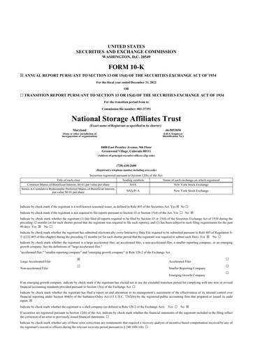 Thumbnail National Storage Affiliates Trust
 10-K Annual Report 2022