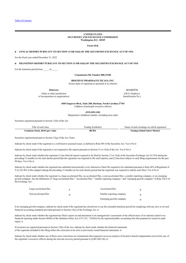 Thumbnail BioCryst Pharmaceuticals
 10-K Annual Report 2022