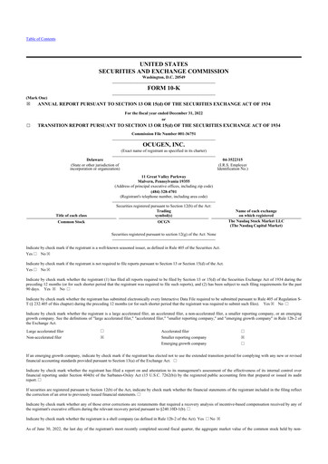 Thumbnail Ocugen 10-K Annual Report 2022