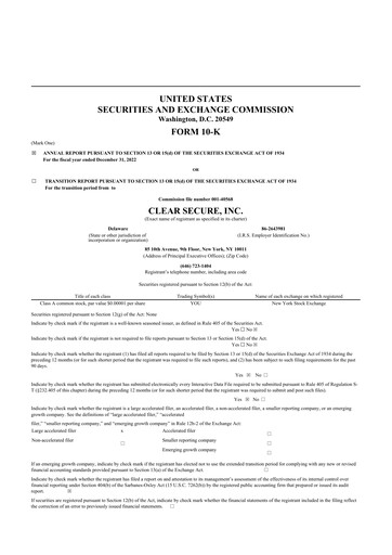 Thumbnail CLEAR Secure 10-K Annual Report 2022