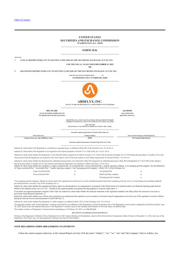 Miniature Ardelyx 10-K Rapport annuel 2022