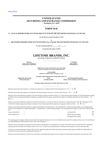 Thumbnail Lifetime Brands 10-K Annual Report 2022